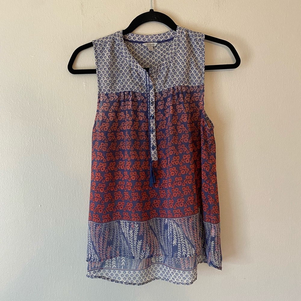 Lorimer NYC Boho High Low Tasseled Blouse